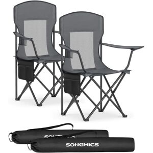 SONGMICS Outdoor folding chair set with adjustable armrests and cup holder - Camping Chairs SONGMICS Outdoor folding chair set with adjustable armrests and cup holder - Camping Chairs