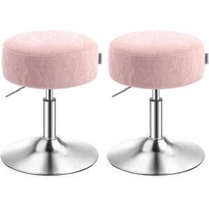 VASAGLE - Adjustable Makeup Stool - 360° Swivel - Pastel Pink - Makeup Type VASAGLE - Adjustable Makeup Stool - 360° Swivel - Pastel Pink - Makeup Type