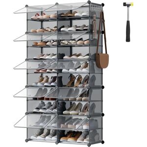 SONGMICS Shoe Rack - Modular Steel Plastic Doors 10 Compartments SONGMICS Shoe Rack - Modular Steel Plastic Doors 10 Compartments