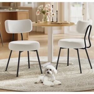 VASAGLE Ensemble de Chaises de Salle à Manger en Peluche Blanc Crème - Chaise de Salle à Manger VASAGLE Ensemble de Chaises de Salle à Manger en Peluche Blanc Crème - Chaise de Salle à Manger