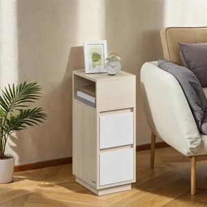 VASAGLE Narrow Side Table - End Table with 2 Drawers & Open Compartment VASAGLE Narrow Side Table - End Table with 2 Drawers & Open Compartment