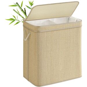 SONGMICS Bamboo Laundry Basket - 90L, Removable Liner, Lid & Handles SONGMICS Bamboo Laundry Basket - 90L, Removable Liner, Lid & Handles