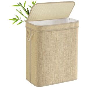SONGMICS Laundry Basket Bamboo Clothes Organiser - Laundry Basket SONGMICS Laundry Basket Bamboo Clothes Organiser - Laundry Basket