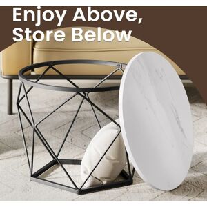 VASAGLE White + Black Coffee Table Set of 2 - Coffee Table Set VASAGLE White + Black Coffee Table Set of 2 - Coffee Table Set