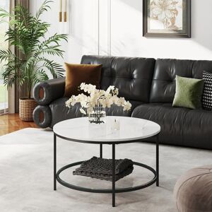 VASAGLE White + Black Faux Marble Coffee Table - Coffee Table VASAGLE White + Black Faux Marble Coffee Table - Coffee Table