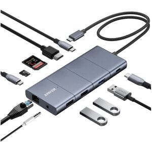 Anker 565 USB-C Hub - 11-em-1 Cinza - Hub USB-C Anker 565 USB-C Hub - 11-em-1 Cinza - Hub USB-C