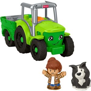 Fisher-Price - Little People Push and Play Tractor - 2 figures - trailer - toy Fisher-Price - Little People Push and Play Tractor - 2 figures - trailer - toy