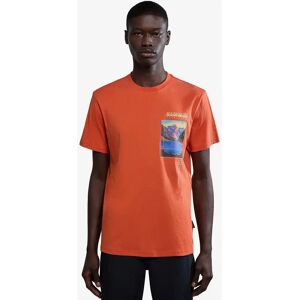 T-shirt Napapijri Np0a4hqm-Ma6 Pomarańczowe - Casual T-shirt Napapijri Np0a4hqm-Ma6 Pomarańczowe - Casual