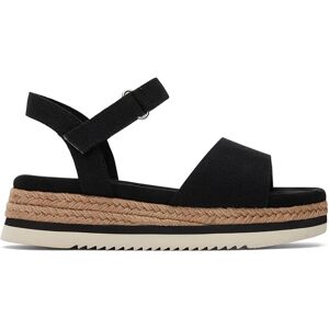 TOMS Shoes Diana Wedge Sandal black linen TOMS Shoes Diana Wedge Sandal black linen