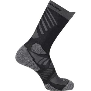Salomon Aero Crew schwarze und graue Socken - L Salomon Aero Crew schwarze und graue Socken - L