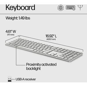 HP 970 Wireless Keyboard - Programmable, Silver HP 970 Wireless Keyboard - Programmable, Silver