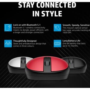 Ehp HP 240 Red Bluetooth Mouse - Wireless Optical 1600 DPI Mouse Ehp HP 240 Red Bluetooth Mouse - Wireless Optical 1600 DPI Mouse