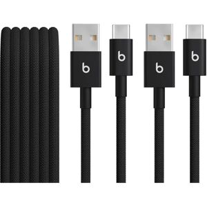 Beats USB-A to USB-C Woven Cable - 1.5m - Pack of 2 - Black Beats USB-A to USB-C Woven Cable - 1.5m - Pack of 2 - Black