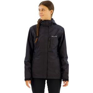 Columbia Waterproof Hiking Jacket - Women - Black - Model Pouring Adventure III Columbia Waterproof Hiking Jacket - Women - Black - Model Pouring Adventure III