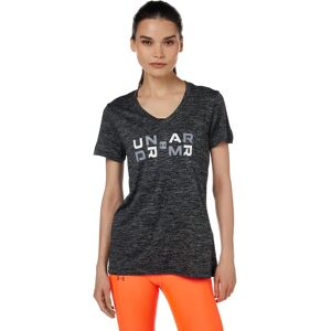 Under Armour Tech Twist Graphic V-hals Korte Mouw T-shirt - Zwart Under Armour Tech Twist Graphic V-hals Korte Mouw T-shirt - Zwart