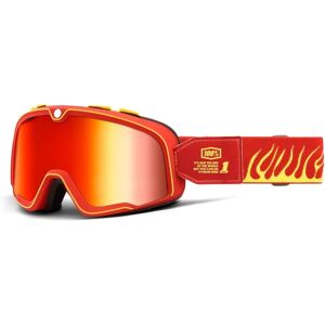 100% Barstow Death Spray Fire Motocross Goggles - Red Yellow 100% Barstow Death Spray Fire Motocross Goggles - Red Yellow
