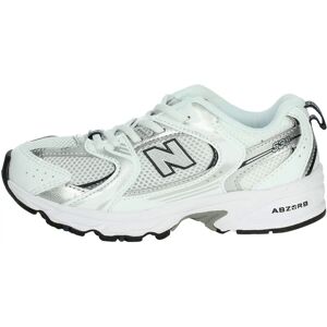 New Balance 530 Bungee Crianças (PZ530) - branco/índigo natural/metálico prateado New Balance 530 Bungee Crianças (PZ530) - branco/índigo natural/metálico prateado
