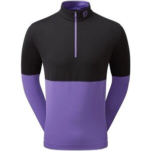 FootJoy Herren Farbblock Midlayer Golfpullover - Schwarz/Violett - Pullover FootJoy Herren Farbblock Midlayer Golfpullover - Schwarz/Violett - Pullover