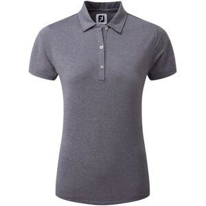 FootJoy Navy Heather Self-Collar Lisle Golf Polo Shirt FootJoy Navy Heather Self-Collar Lisle Golf Polo Shirt