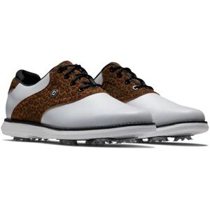 FootJoy Traditions Golfschuhe - Weiß/Braun mit Gepardmuster FootJoy Traditions Golfschuhe - Weiß/Braun mit Gepardmuster