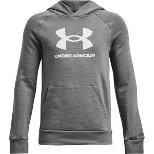 Under Armour Rival Fleece Hoodie Castlerock Light Heather / Blanc - Hoodie Under Armour Rival Fleece Hoodie Castlerock Light Heather / Blanc - Hoodie