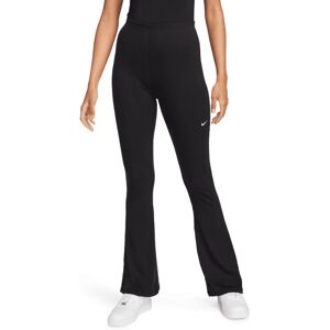 Nike Black Model - Leggings - Stretchy Mini-Ribbed Jersey - Flared Hem Nike Black Model - Leggings - Stretchy Mini-Ribbed Jersey - Flared Hem