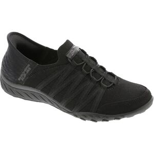 Skechers Black Wide Fit Casual Trainers - Breathe-Easy Roll-With-Me Skechers Black Wide Fit Casual Trainers - Breathe-Easy Roll-With-Me