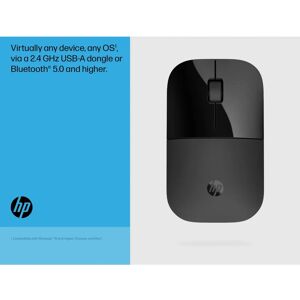 HP Z3700 Dual Black Wireless Mouse - Bluetooth 5.0, 1600 DPI, AES Tech, Multi-Surface, 16-Month Battery HP Z3700 Dual Black Wireless Mouse - Bluetooth 5.0, 1600 DPI, AES Tech, Multi-Surface, 16-Month Battery