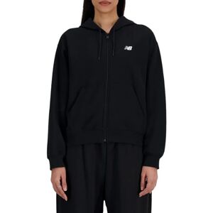 New Balance WJ41501 Schwarze Oversize Vollreißverschluss Kapuzenpullover - Sweatshirt New Balance WJ41501 Schwarze Oversize Vollreißverschluss Kapuzenpullover - Sweatshirt