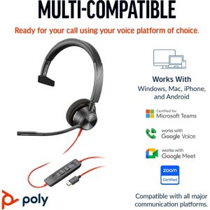 Poly BW 3310 MONO USB-C HS - NEGRO Poly BW 3310 MONO USB-C HS - NEGRO