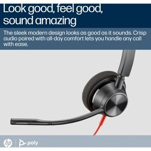 Poly BW 3320 STEREO -M USB-C HS - ZWART Poly BW 3320 STEREO -M USB-C HS - ZWART