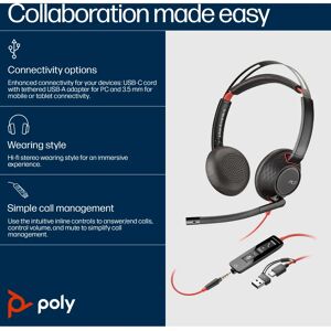 Poly BW 5220 USB-C HS +3.5MMP - SCHWARZ Poly BW 5220 USB-C HS +3.5MMP - SCHWARZ