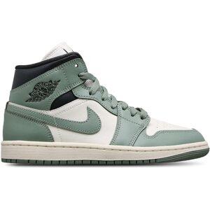 Nike Air Jordan 1 Mid Sail/Jade Smoke - Sneakers til Kvinder Nike Air Jordan 1 Mid Sail/Jade Smoke - Sneakers til Kvinder