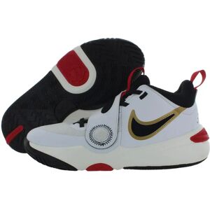 Nike White/Black-Metallic Gold-University Red Kids Basketball Shoes - DV8996 Nike White/Black-Metallic Gold-University Red Kids Basketball Shoes - DV8996