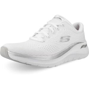 Skechers Women's Arch Fit 2.0 Glow The Distance Trainers - White/Silver Skechers Women's Arch Fit 2.0 Glow The Distance Trainers - White/Silver