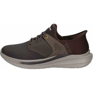 Skechers Men Brown Leather Slip-In Trainers - Slade Macklin Casual Skechers Men Brown Leather Slip-In Trainers - Slade Macklin Casual