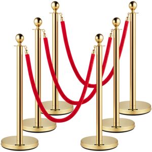 MOPHORN - Vevor Velvet Rope Posts - Gold - Stanchion set MOPHORN - Vevor Velvet Rope Posts - Gold - Stanchion set
