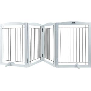 Vevor White Freestanding Dog Gate - 96.5" Wide, 4 Panels Vevor White Freestanding Dog Gate - 96.5" Wide, 4 Panels
