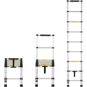 Vevor Aluminium telescopische Ladder - 8.5FT, Lichtgewicht, 375 lbs capaciteit Vevor Aluminium telescopische Ladder - 8.5FT, Lichtgewicht, 375 lbs capaciteit