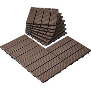 VEVOR Interlocking Tiles - Brown - 300x300x20mm - 10 pcs VEVOR Interlocking Tiles - Brown - 300x300x20mm - 10 pcs