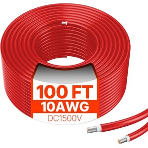 Vevor Punainen Aurinkopaneelilähtöjohto - 30,48 M, 10 Awg, IP67 Vevor Punainen Aurinkopaneelilähtöjohto - 30,48 M, 10 Awg, IP67