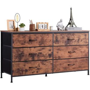 Vevor Commode 6 Tiroirs - Marron Rustique - Rangement Compact - Publicité Vevor Commode 6 Tiroirs - Marron Rustique - Rangement Compact - Publicité