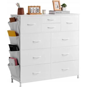 Vevor 10 Drawer Dresser Fabric Storage Drawers Fabric Bins & Steel Frame White Vevor 10 Drawer Dresser Fabric Storage Drawers Fabric Bins & Steel Frame White