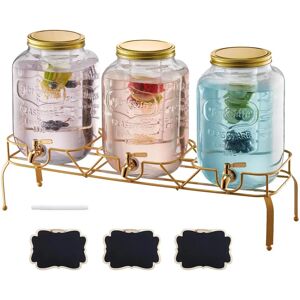 Succebuy Brand Glass Beverage Dispenser - 3 Pack 2Gal for Parties Succebuy Brand Glass Beverage Dispenser - 3 Pack 2Gal for Parties