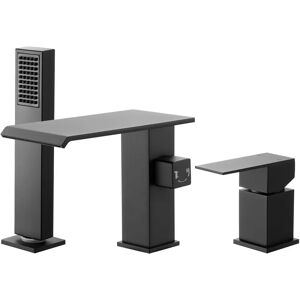 Vevor Matte Black 3-Hole Bathtub Faucet with Hand Shower - Bathtub Faucet Vevor Matte Black 3-Hole Bathtub Faucet with Hand Shower - Bathtub Faucet