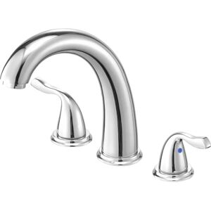 Vevor Silver Bathtub Faucet - High Flow, 2 Handles, 3-Hole Design Vevor Silver Bathtub Faucet - High Flow, 2 Handles, 3-Hole Design