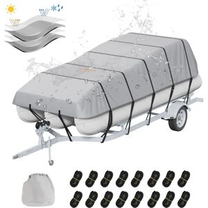 Succebuy Pontoon Boat Cover - Waterproof Marine Grade Oxford Fabric - Fits 19'-20' - Protects in Marine Environment Succebuy Pontoon Boat Cover - Waterproof Marine Grade Oxford Fabric - Fits 19'-20' - Protects in Marine Environment