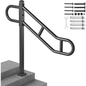 Vevor Handrail for Outdoor Stairs - Supports 1-3 Steps - Steel Vevor Handrail for Outdoor Stairs - Supports 1-3 Steps - Steel