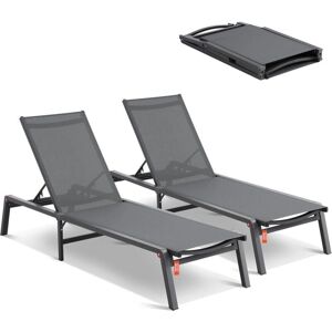 Vevor Aluminum Adjustable Outdoor Chaise Lounge Chairs - 2 Pack Vevor Aluminum Adjustable Outdoor Chaise Lounge Chairs - 2 Pack