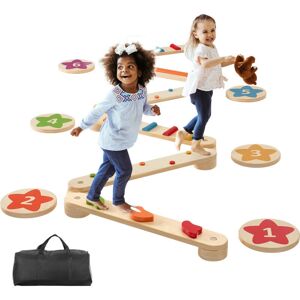 Vevor Balance Beam Kids 6-Piece Wooden Stepping Stones Gym Vevor Balance Beam Kids 6-Piece Wooden Stepping Stones Gym